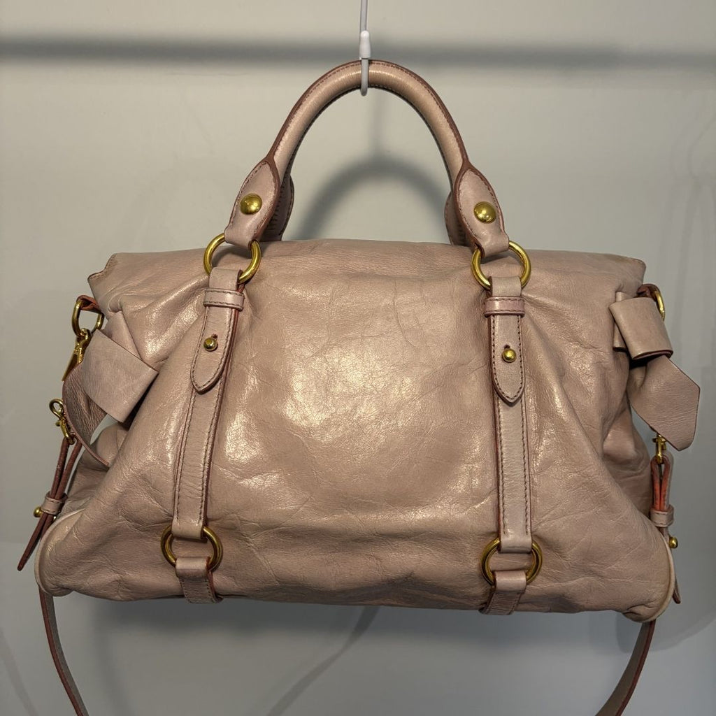 Miu Miu Vitello Bow Bag Pink