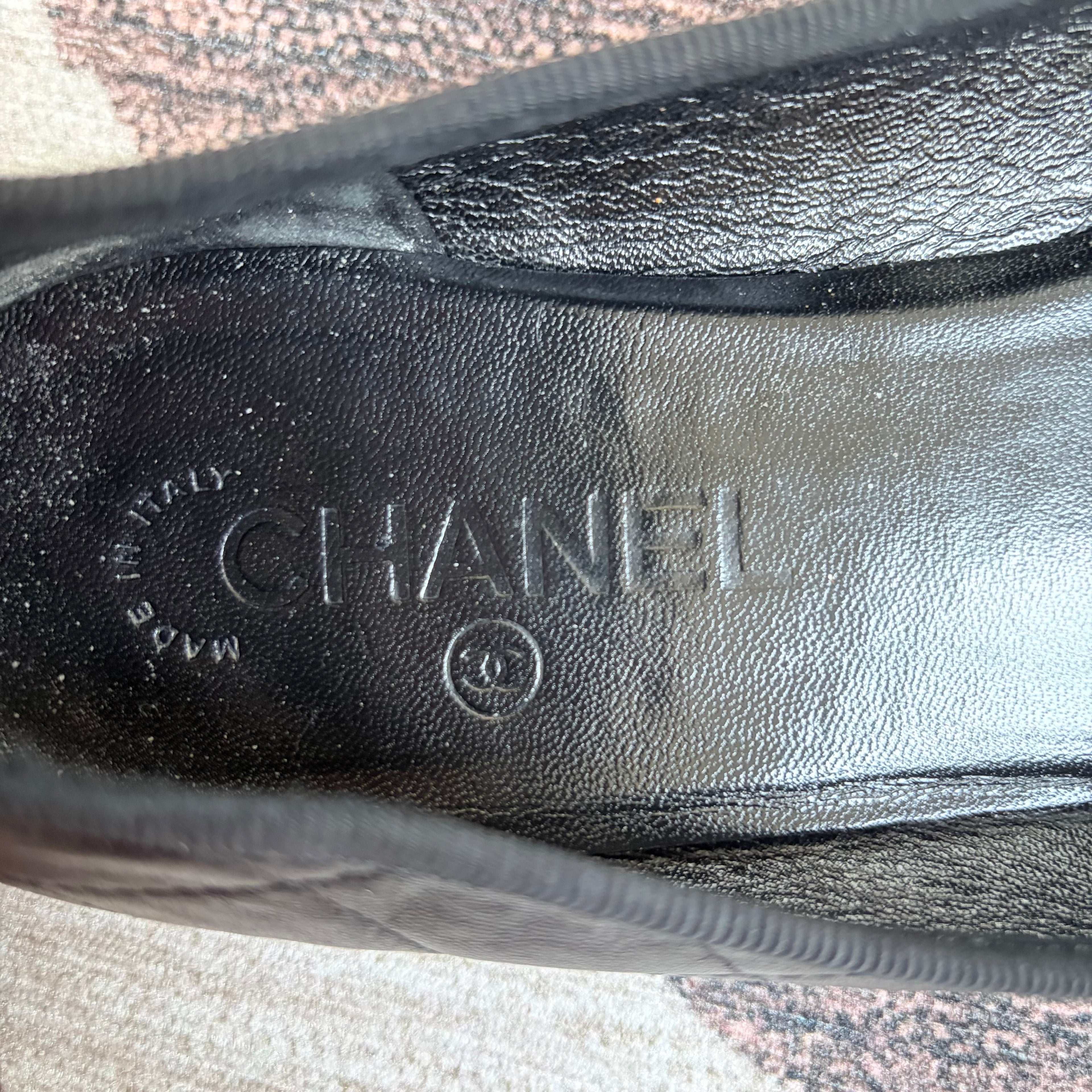 Chanel Cambon Flats Black on Black