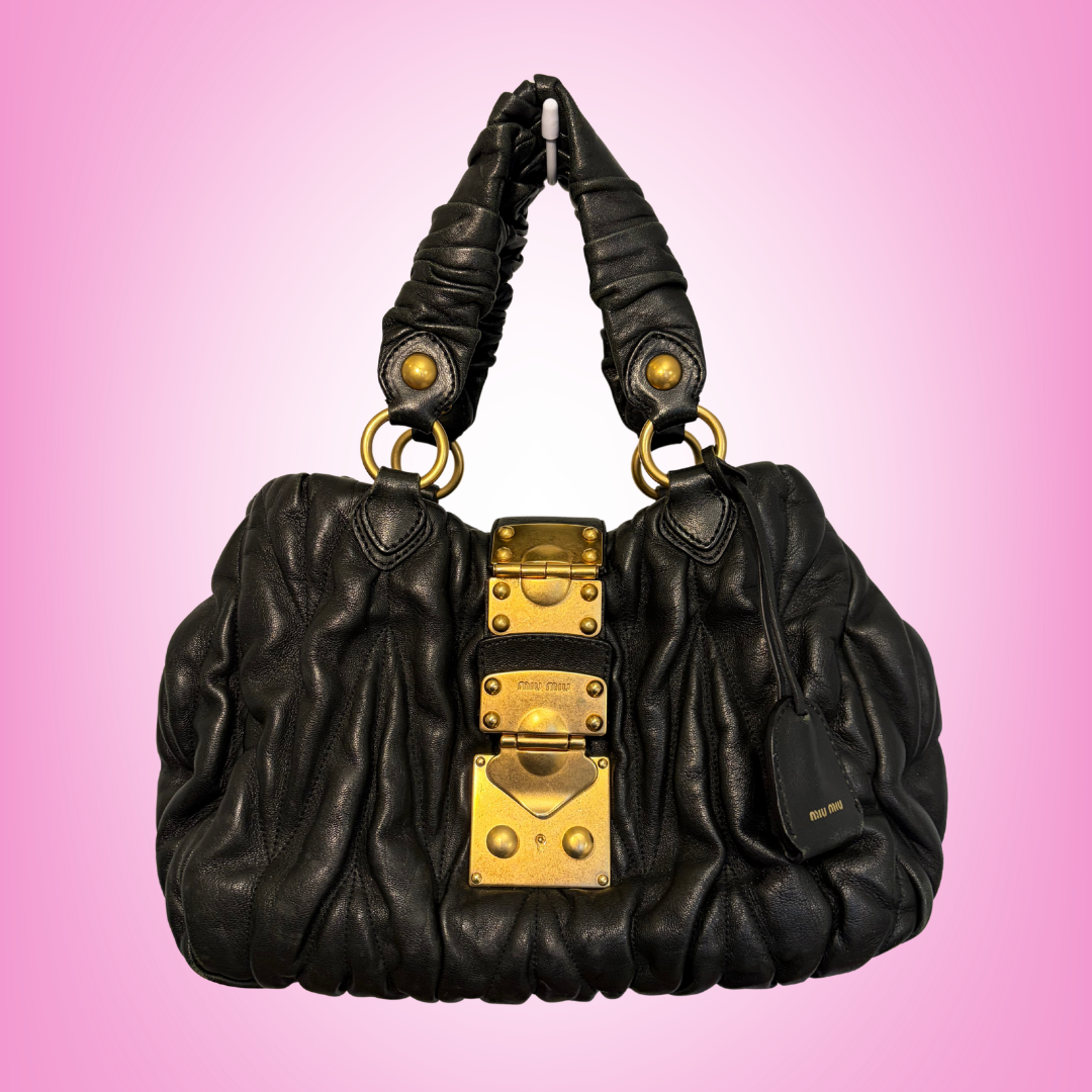 Miu Miu Matelasse Coffer Black