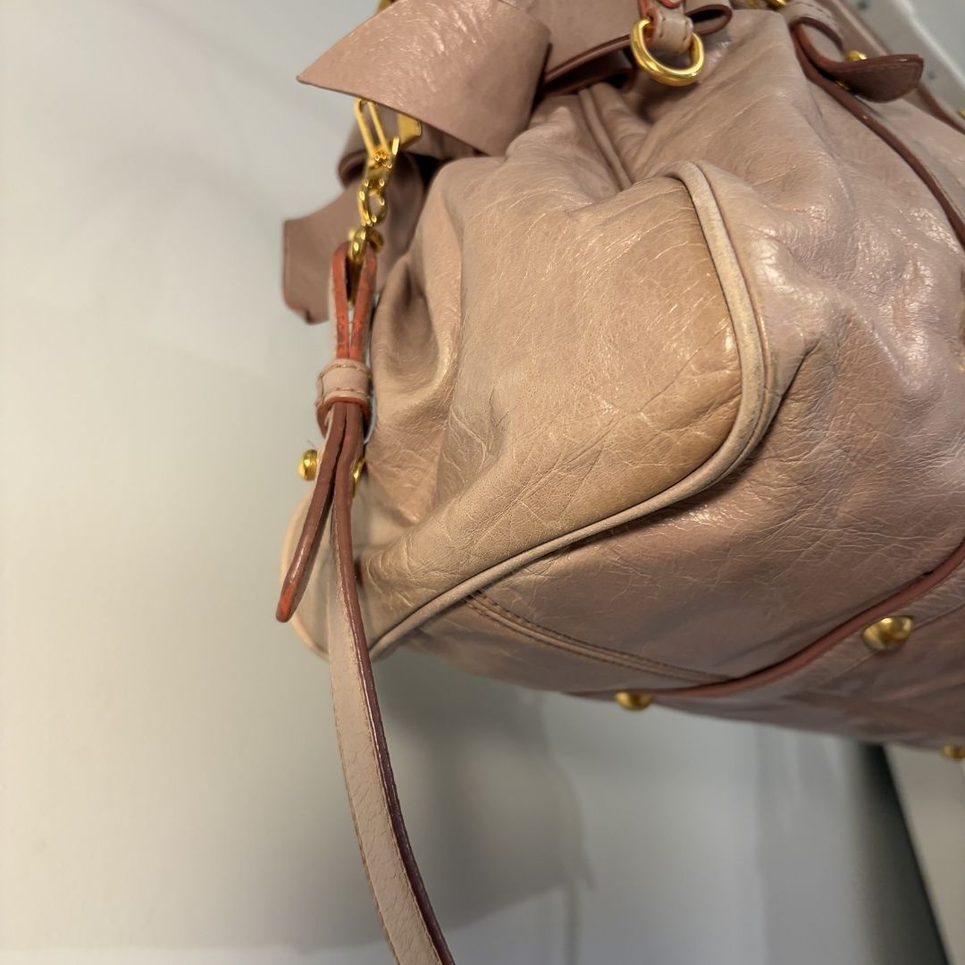 Miu Miu Vitello Bow Bag Pink