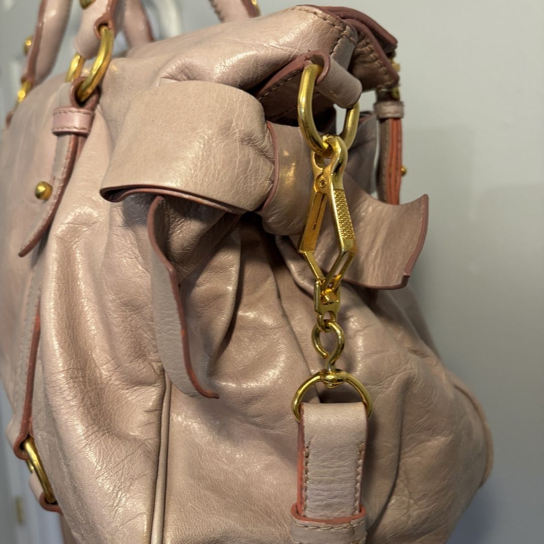 Miu Miu Vitello Bow Bag Pink