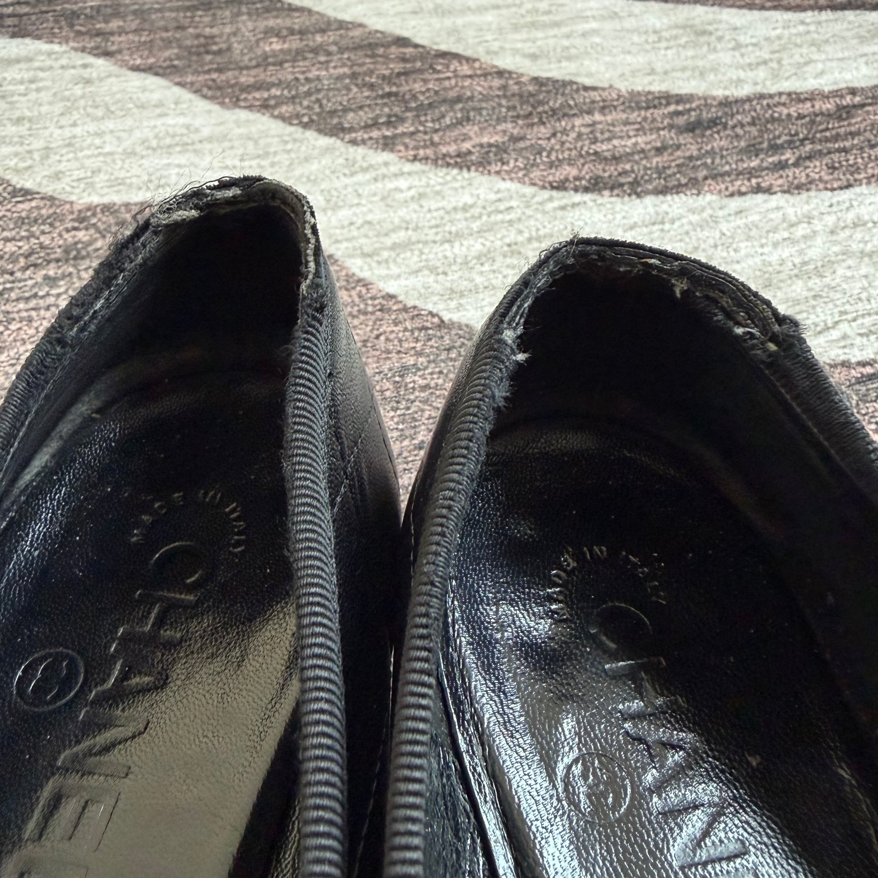 Chanel Cambon Flats Black on Black