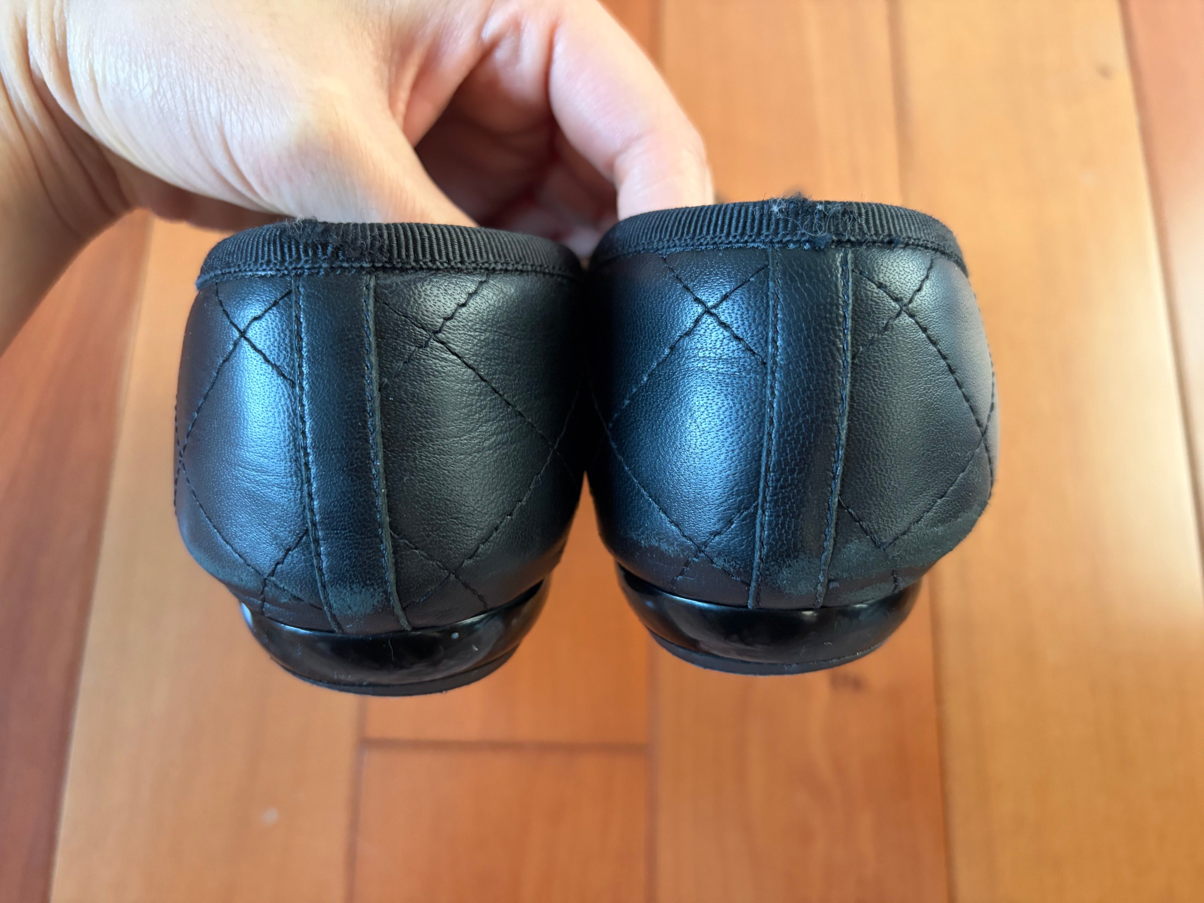 Chanel Cambon Flats Black and White