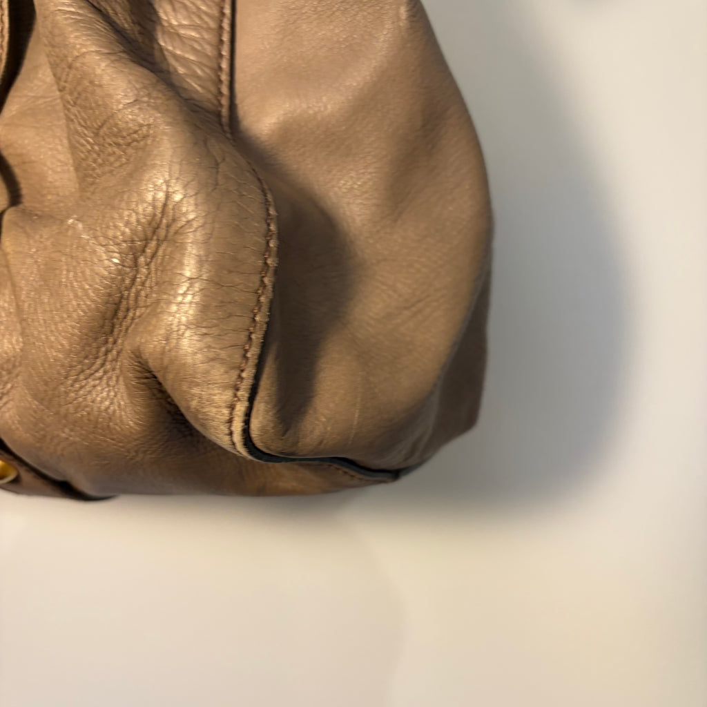 Miu Miu Vitello Lux 2-Way Taupe