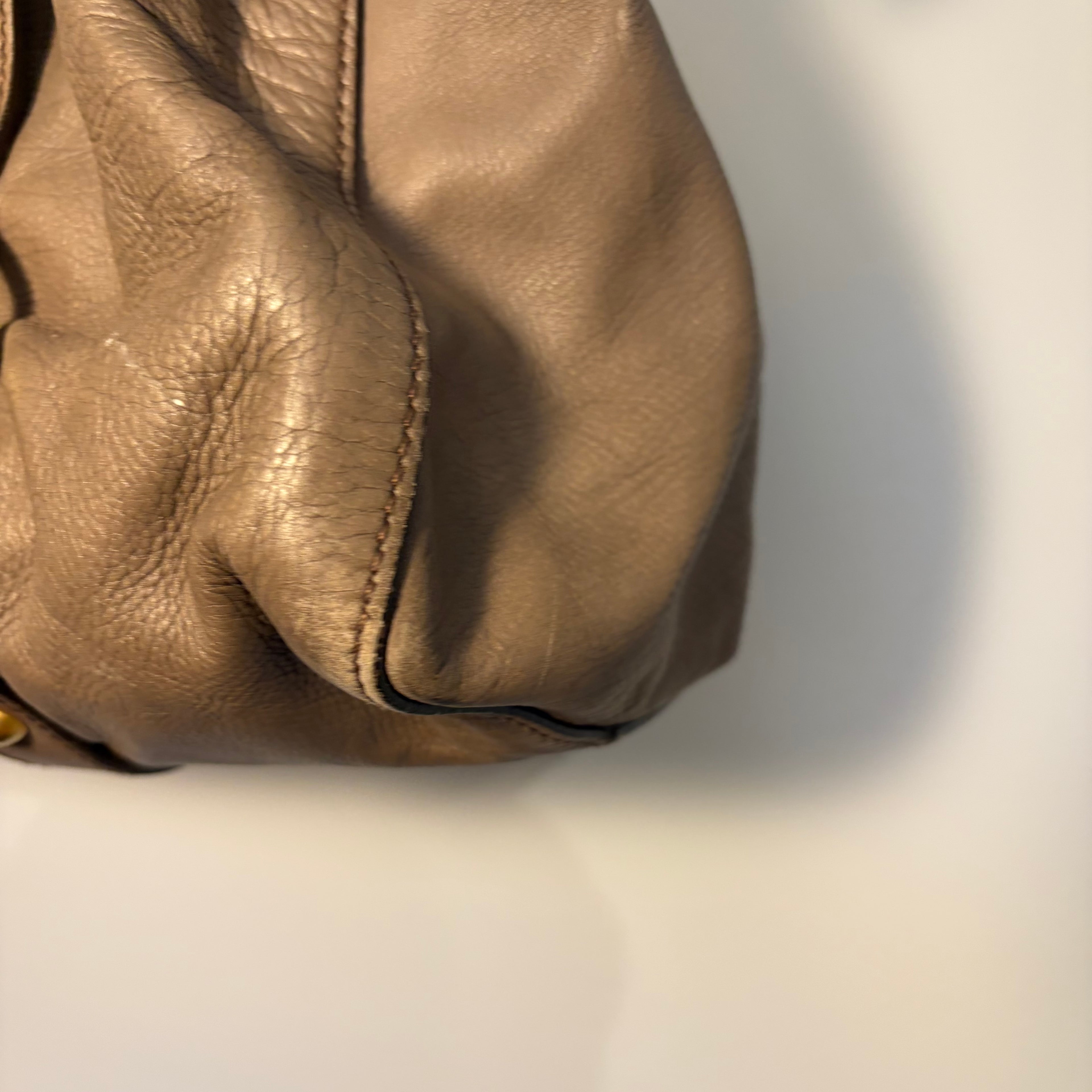 Miu Miu Vitello Lux 2-Way Taupe