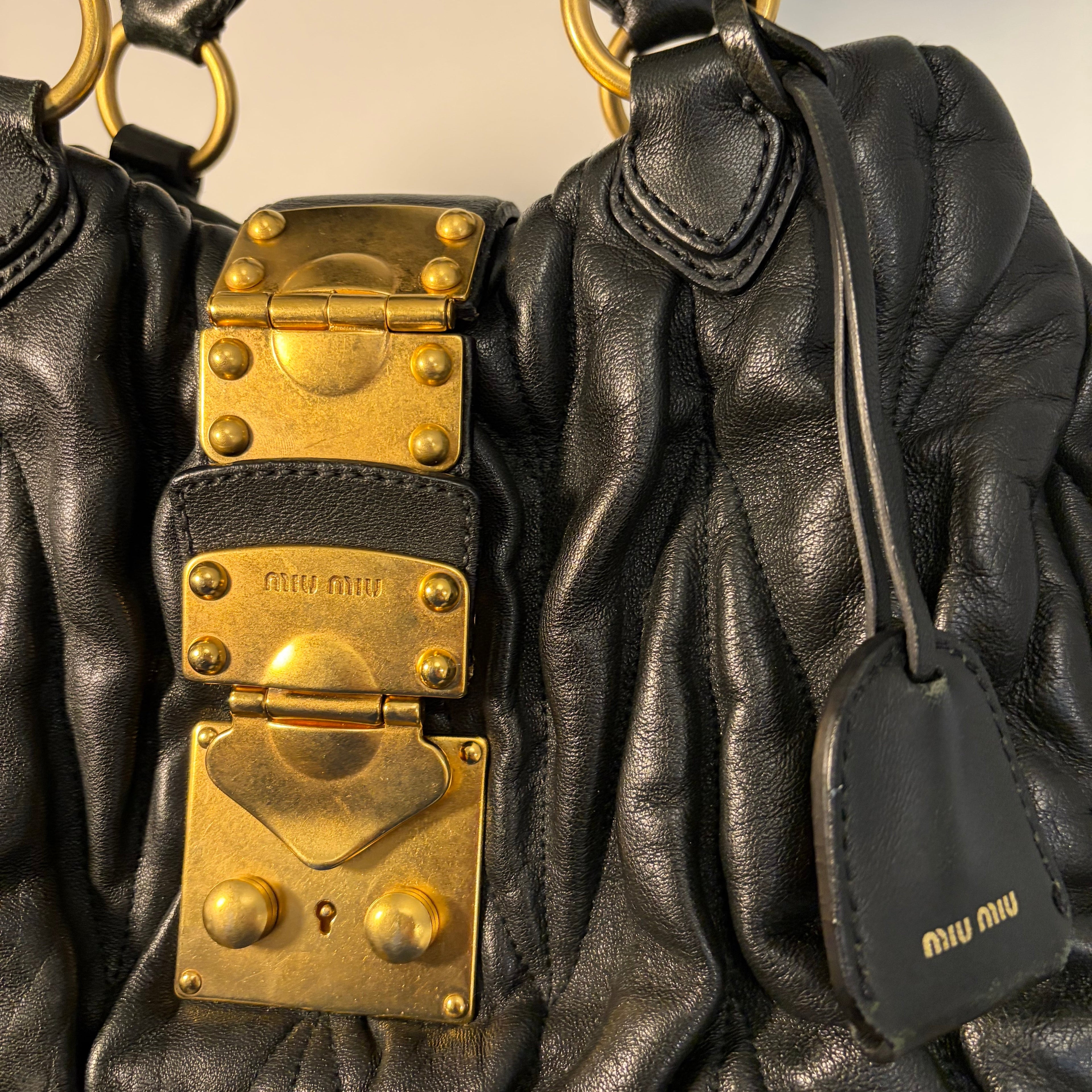 Miu Miu Matelasse Coffer Black