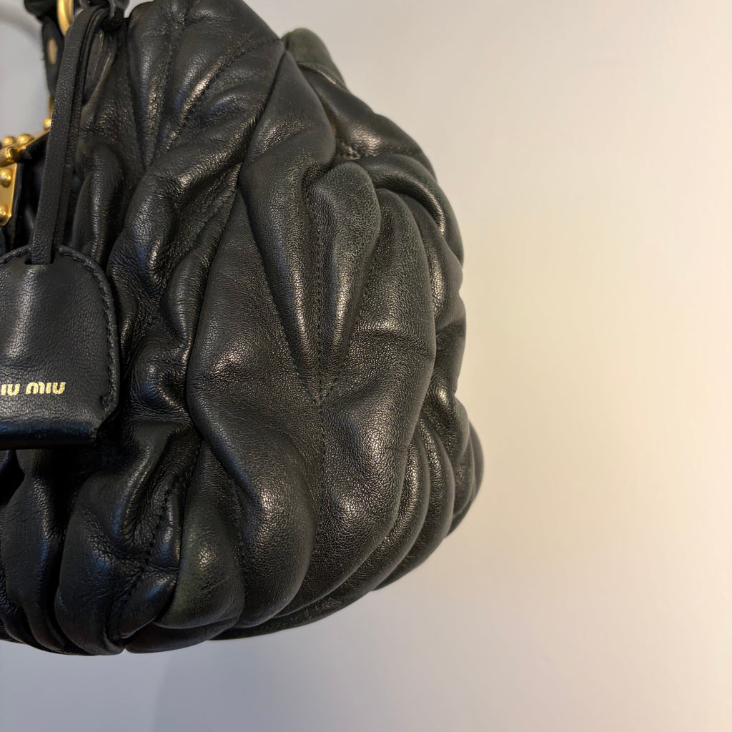 Miu Miu Matelasse Coffer Black