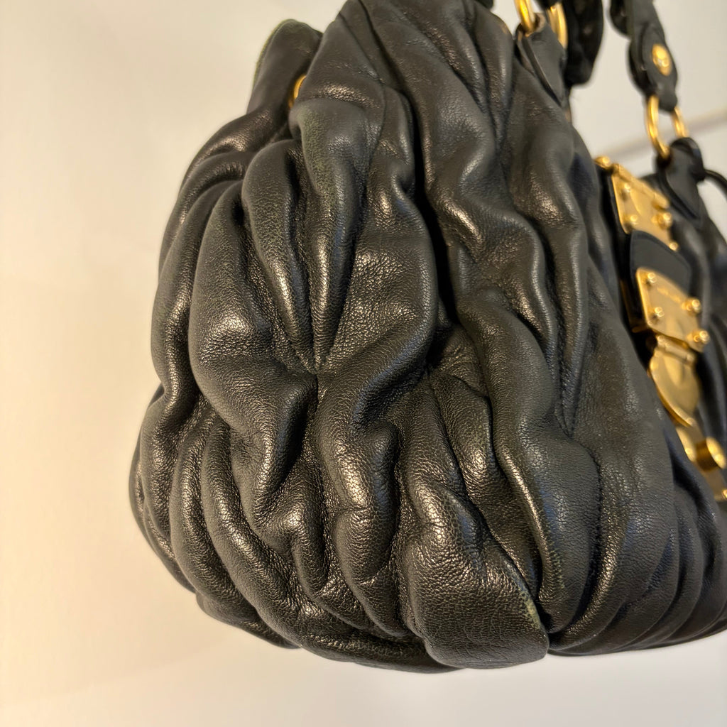 Miu Miu Matelasse Coffer Black