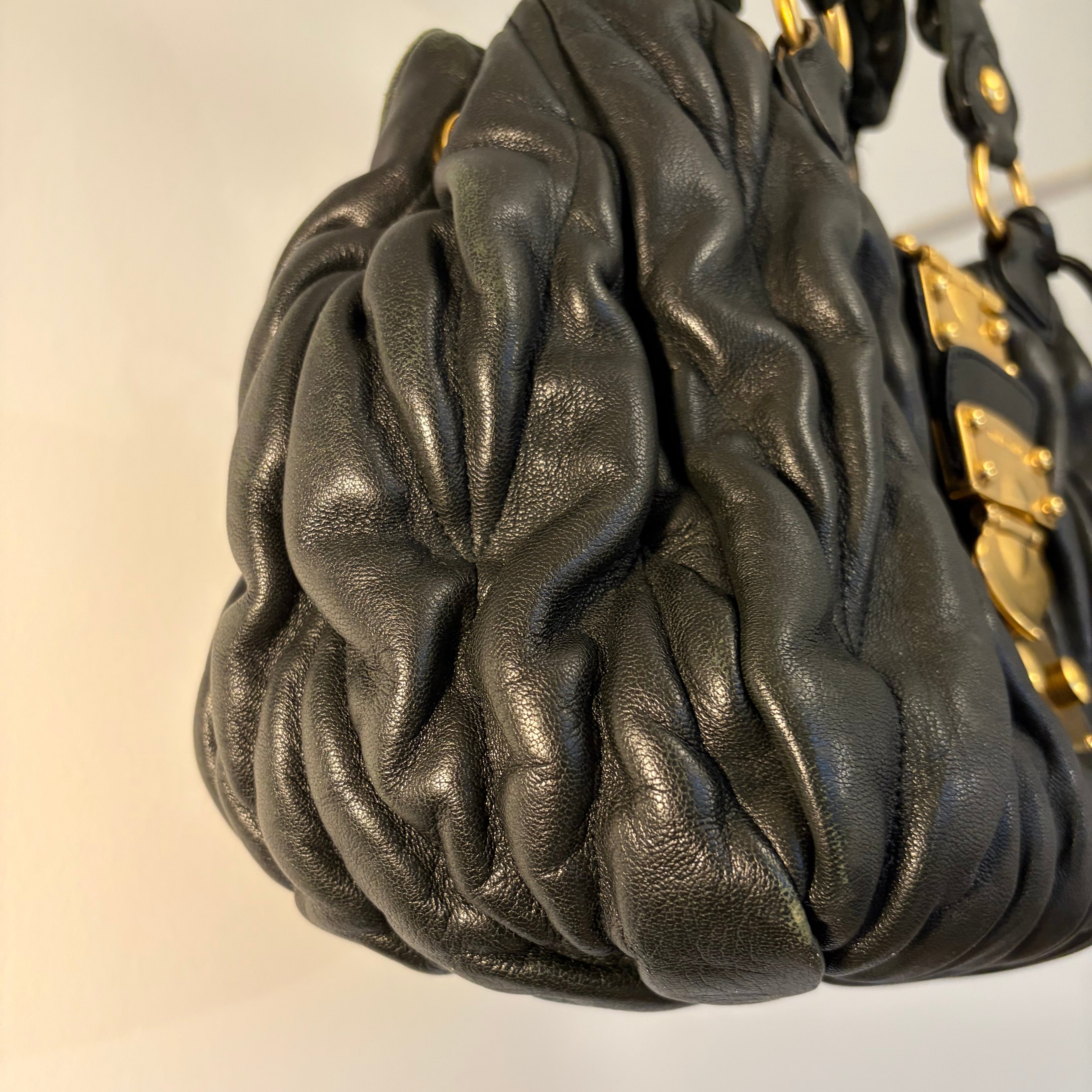 Miu Miu Matelasse Coffer Black