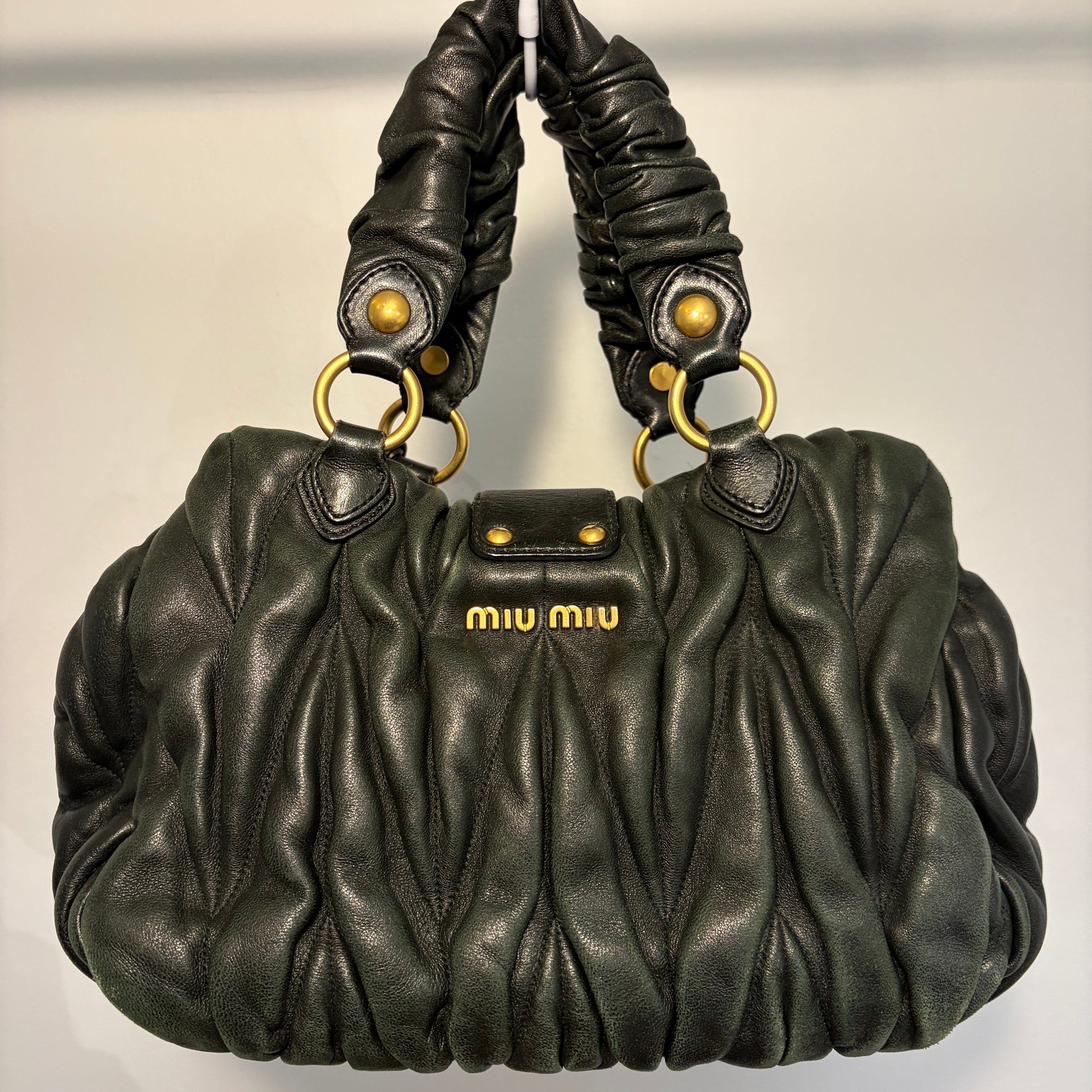 Miu Miu Matelasse Coffer Black