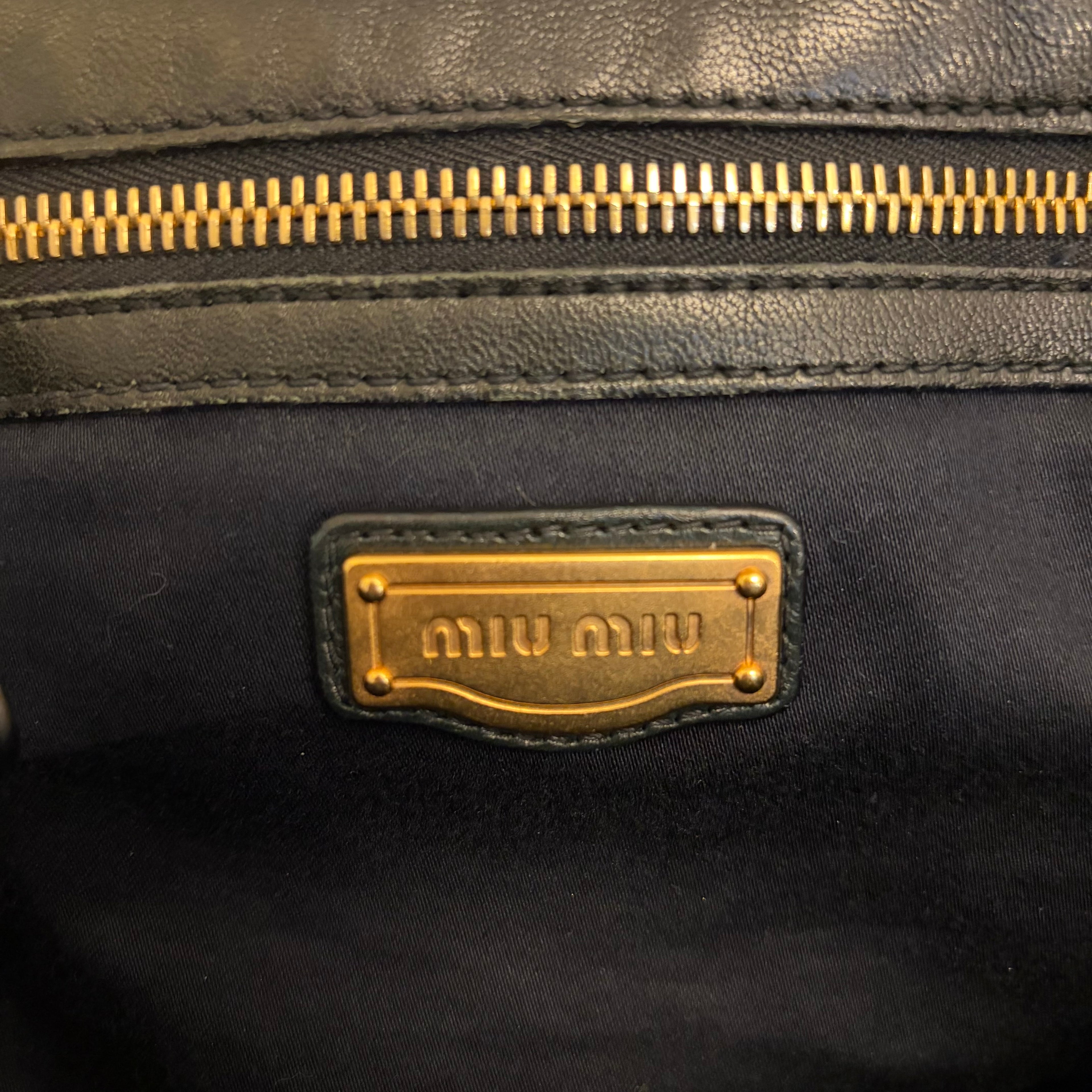 Miu Miu Matelasse Coffer Black
