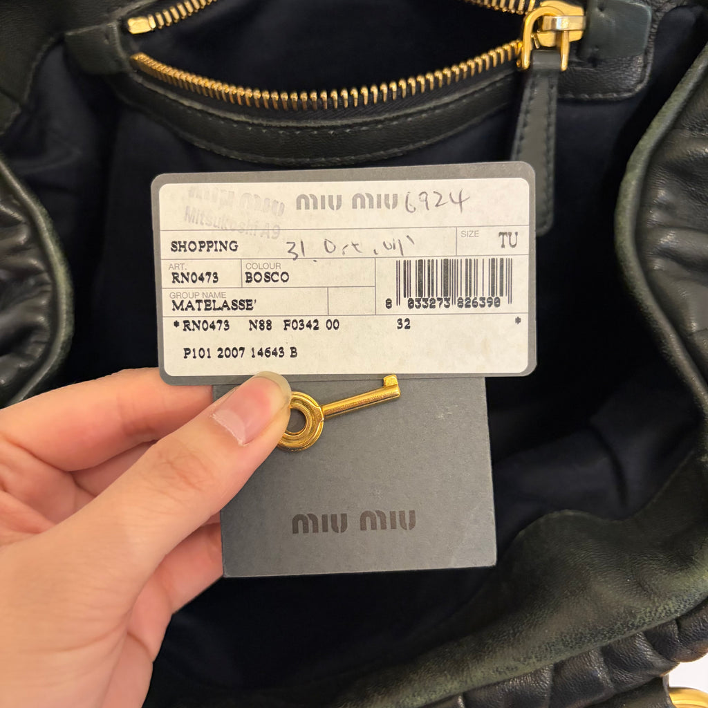 Miu Miu Matelasse Coffer Black