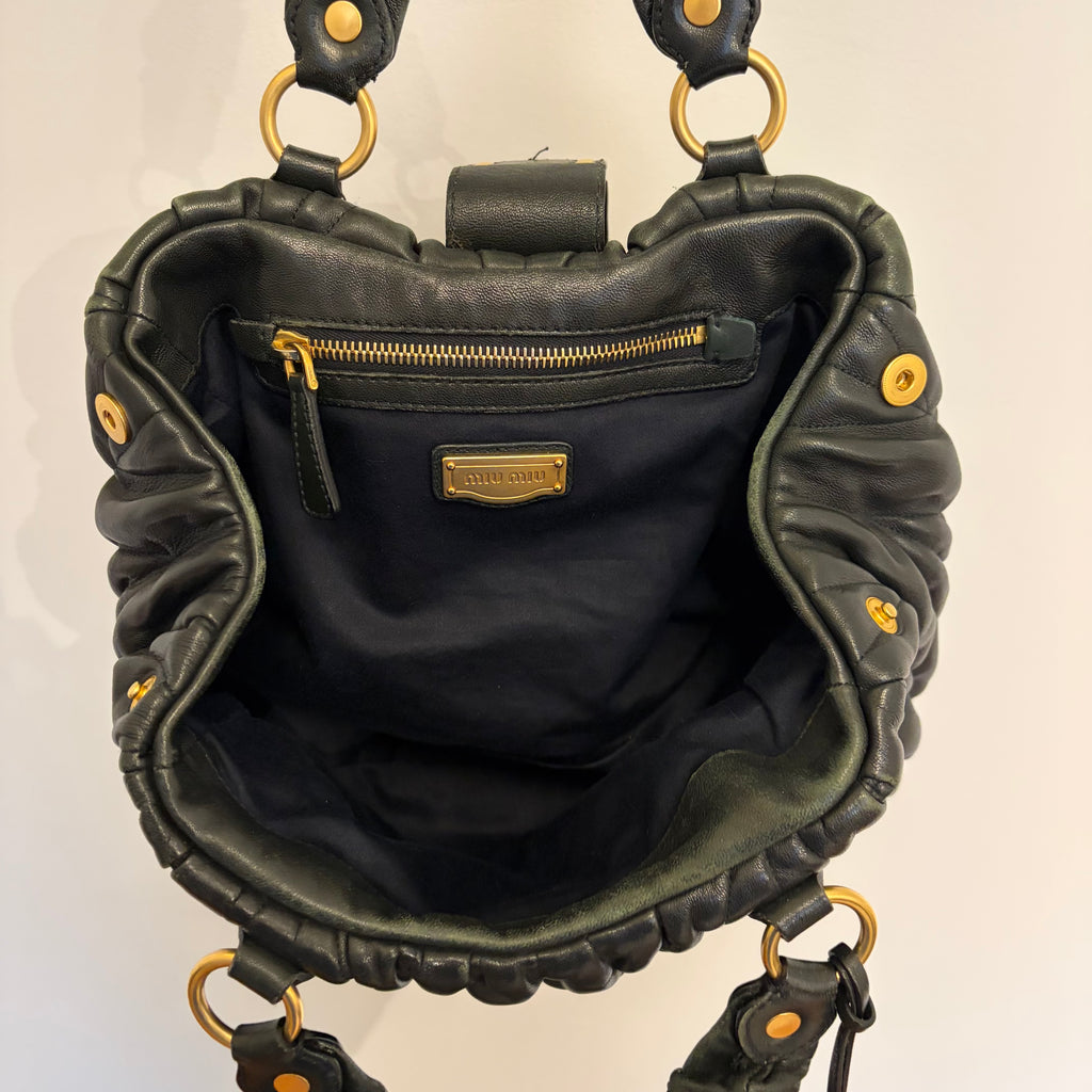 Miu Miu Matelasse Coffer Black