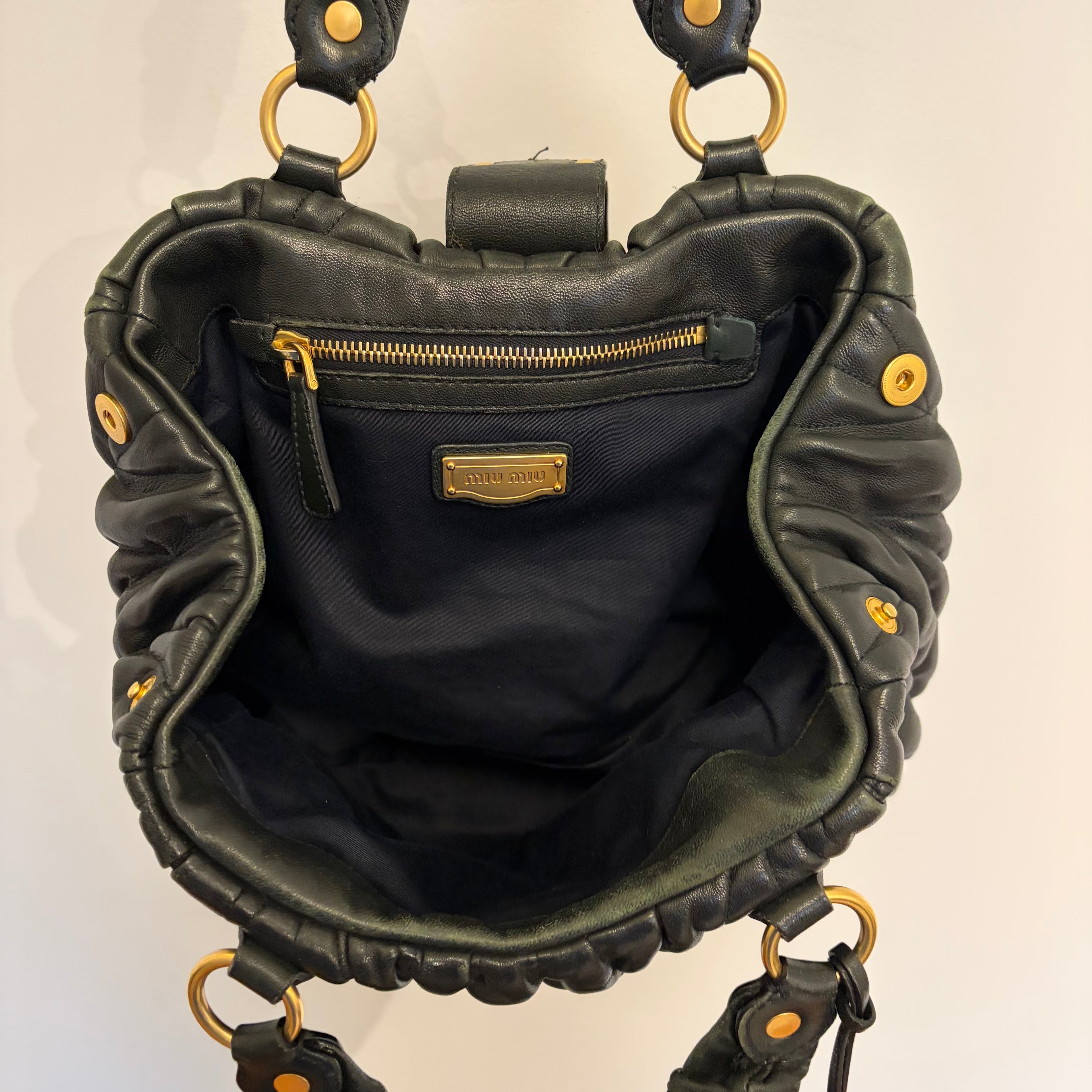 Miu Miu Matelasse Coffer Black