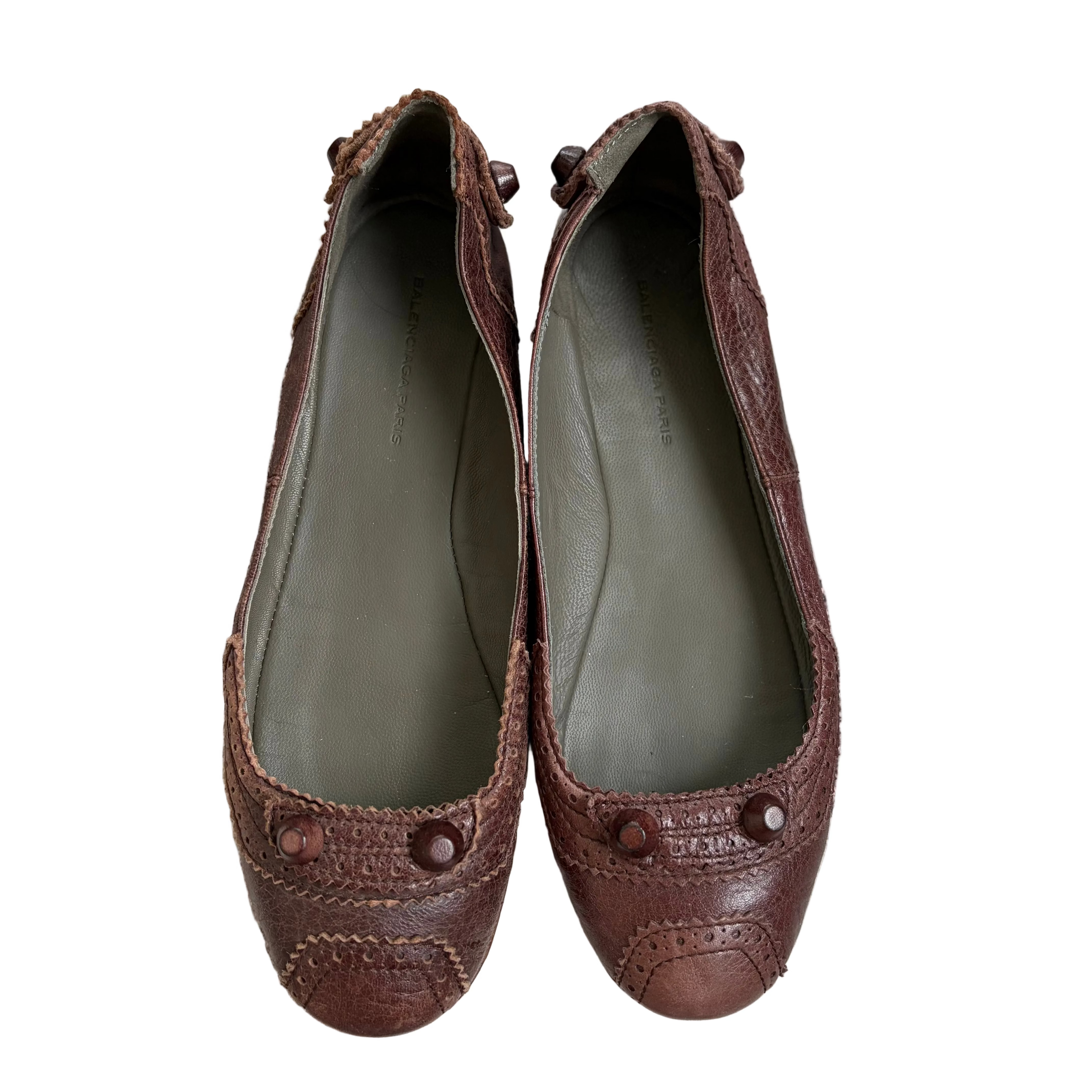Balenciaga Arena Flats Brown