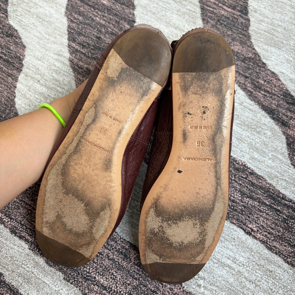 Balenciaga Arena Flats Brown